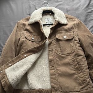 Corduroy and fleece jacket